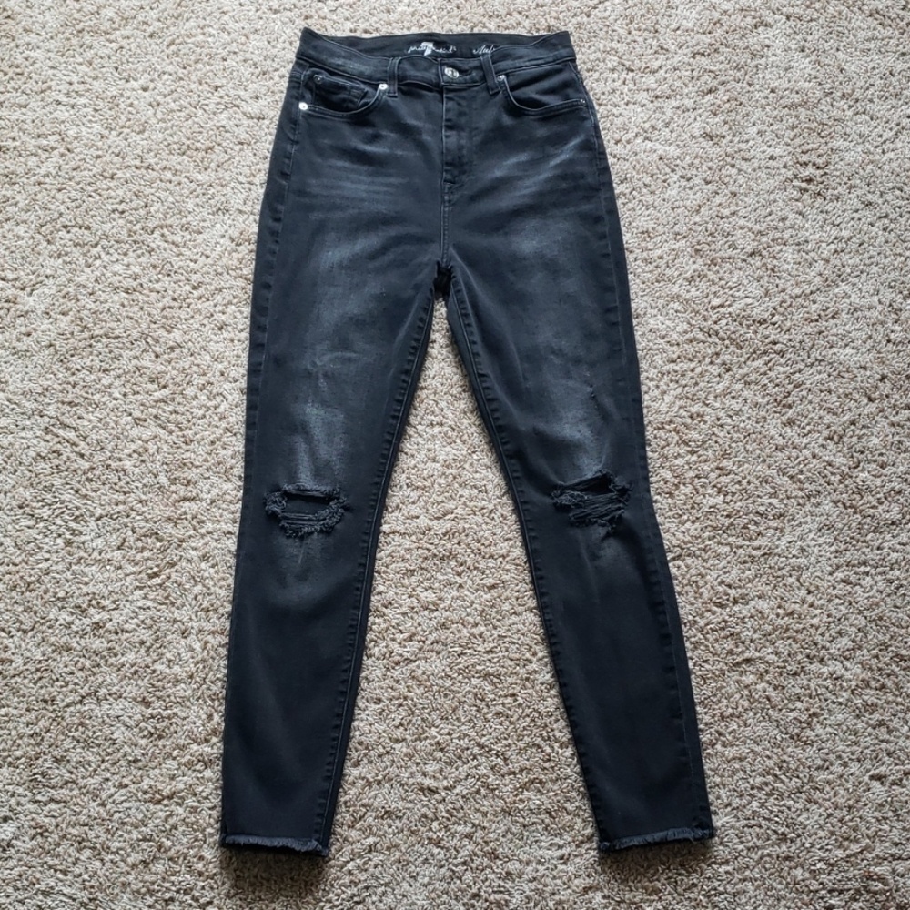 "Aubrey" 7 for all mankind distressed skinny jeans